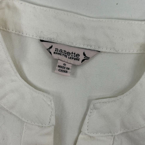 Nanette Lepore Sleeveless Button Front Belted Sheath Dress White NWT Sz S