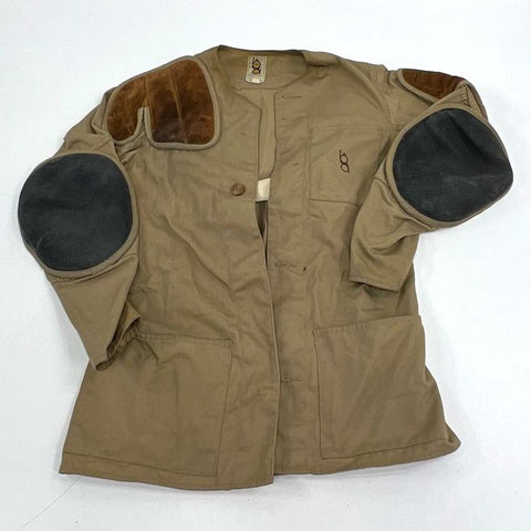 Vintage 80s Bob Allen Tan Shooting Hunting Field Jacket Leather Pad Mens 38