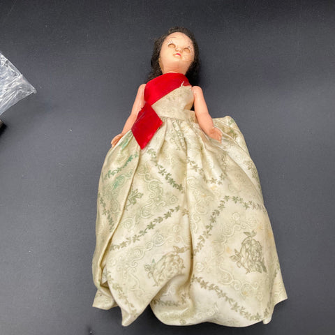 Vintage Hard Plastic Doll Lot Mixed 2 Pieces Christmas Angel Fashion G