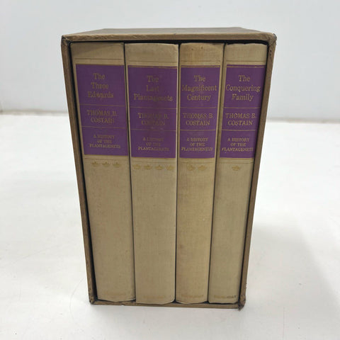 Vintage A History of the Plantagenets Thomas B Costain 4 Book Set w/ Slipcase HC