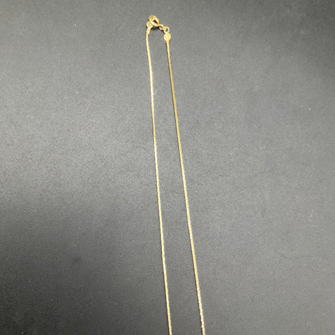 Vintage D.E.C. 1/20 14K Gold Filled Textured Flat Snake Chain Necklace 17"