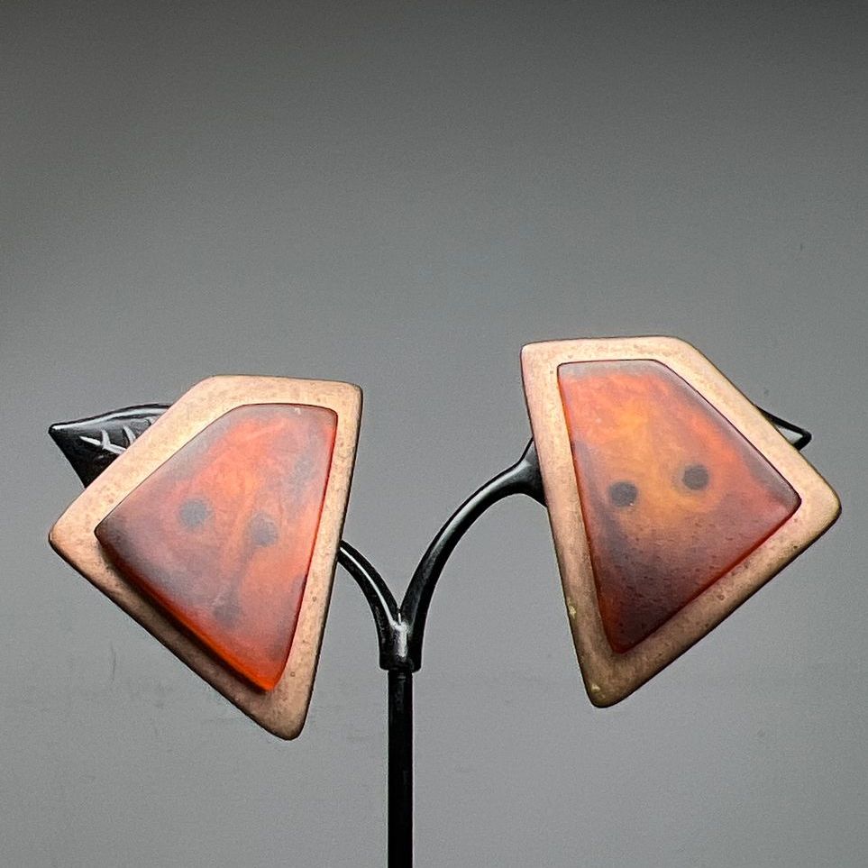 Norma Jean Copper & Brown Tones Clip On Earrings