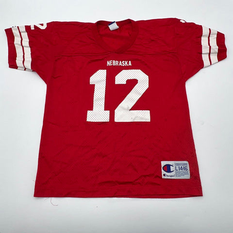 Vintage 90s Nebraska Cornhuskers Champion Mesh Football Jersey Youth Sz L