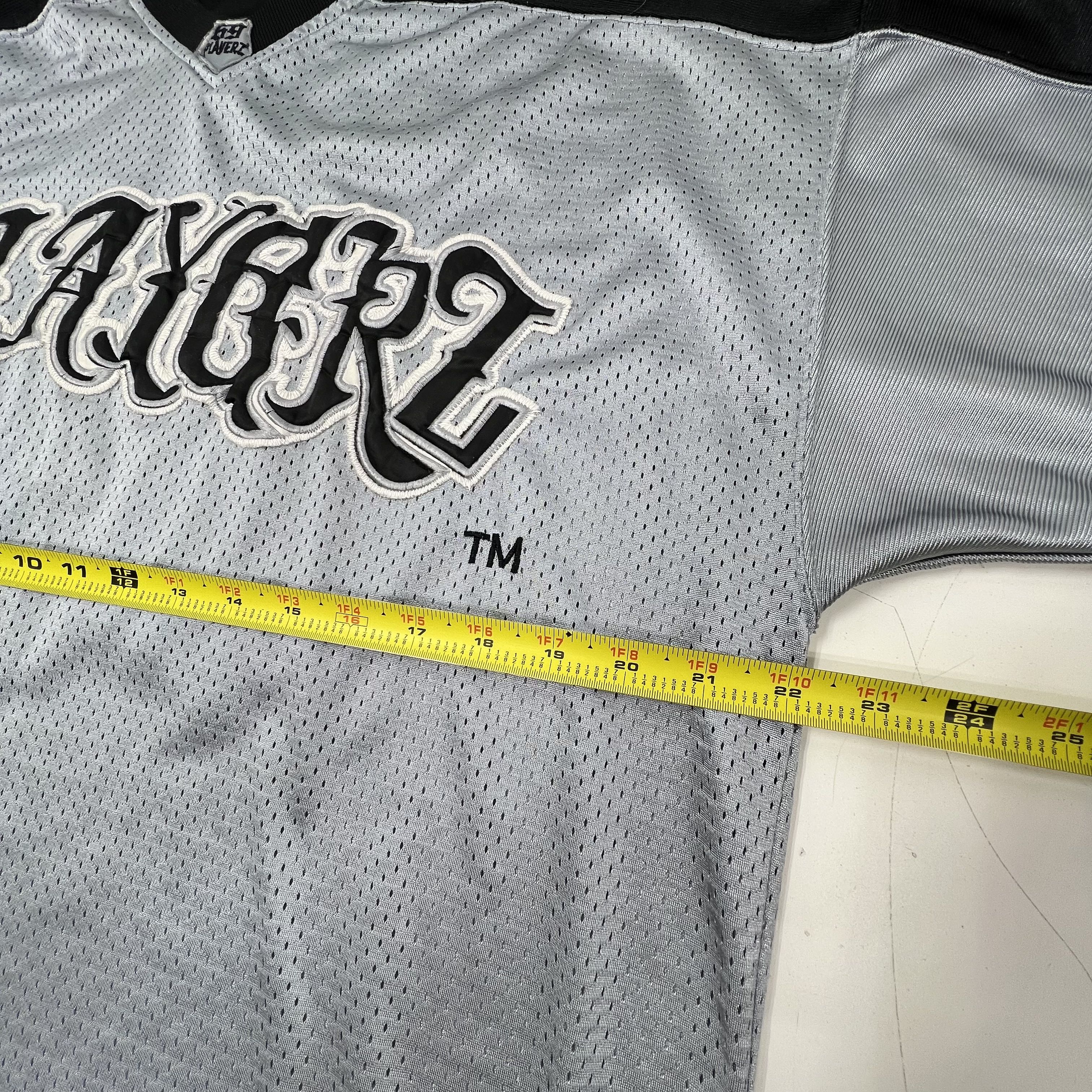 Playerz 69 Gray Black Vintage Y2K Embroidered Hip Hop Football Jersey Men's L