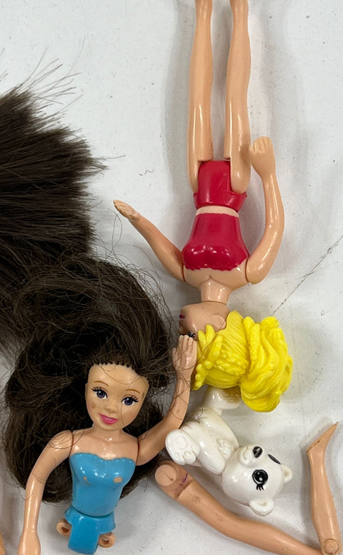 Collectible Mattel Assorted Polly Pocket Dolls Lot For Parts or Repair
