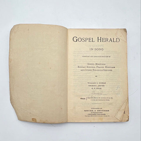 Antique Religious Hymnal Lot 3 Gospel Herald Songs for Service Revival Hymns