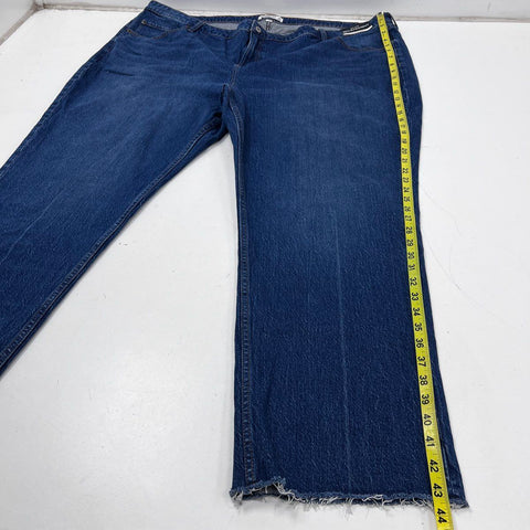 Abercrombie & Fitch Women's Blue 90s Straight Mid Rise Curve Love Jeans NWT 38