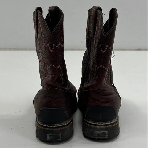 Tony Lama TW903Y Brown Leather Western Work Boots Kids Size 3D