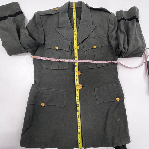Vintage 1956 US Army Green 44 Wool Serge Uniform Jacket 39S Pants 32x34