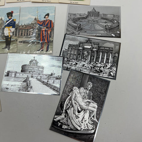 Vintage Postcard Lot Dolls of the World Rome Italy Vatican Foil Unused