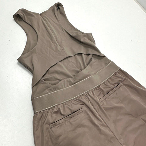 Victoria's Secret Women's Taupe Sleeveless Wide Leg Jumpsuit Back Cutout Sz L