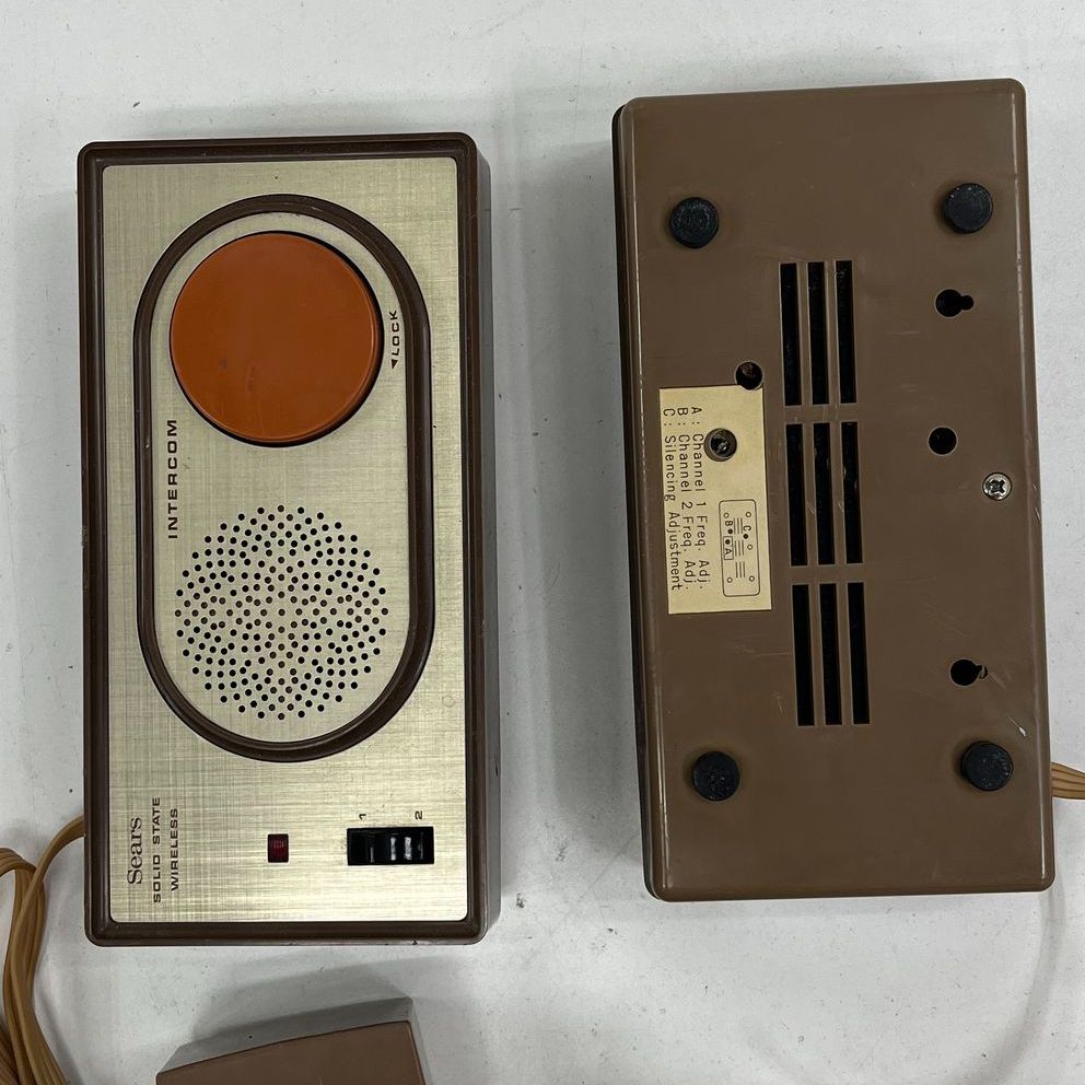 Vintage Sears 34610 Solid State Wireless Intercom System Set of 2 w/ Manual