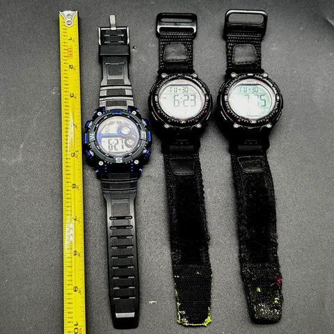 Lot of 3 Armitron Pro Sport Digital Chronograph Watches 330FT Water Resist