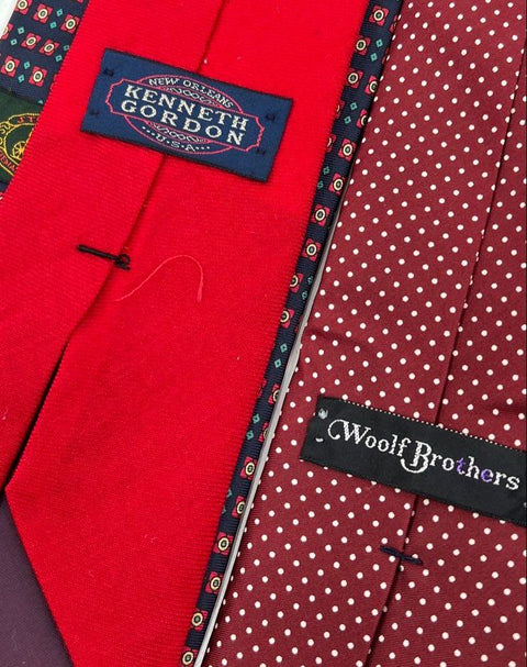 Lot of 10 Vintage Neck Ties The Beatles Oscar de la Renta Calvin Klein Silk