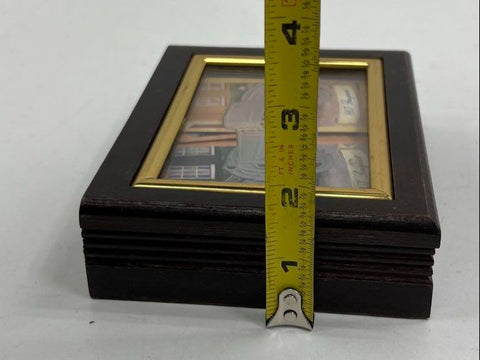 Vintage 80s Peugeot 1907 Car Playing Cards Wooden Display Box Automobilia