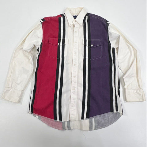 Vintage 90s Wrangler X-Long Tails Colorblock Stripe Western Shirt Sz L