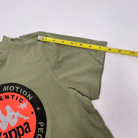 Kappa T-Shirt People In Motion Big Logo Graphic Green Sz Small