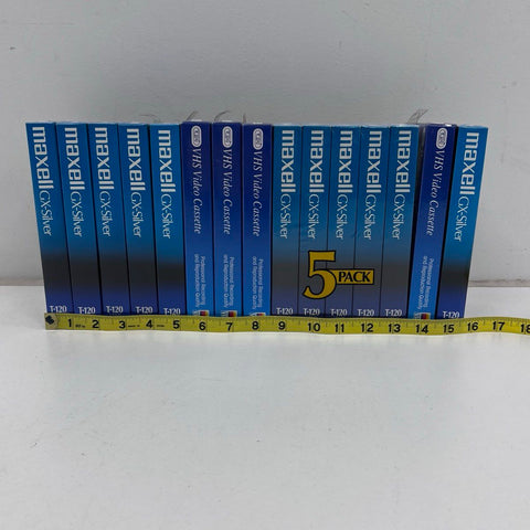 Maxell Tozai VHS Tape Lot 15 Pieces T-120 Blank Cassettes 6-Hour New Sealed