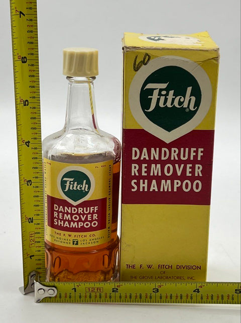 Vintage 50s Fitch Dandruff Remover Shampoo Bottle 5 fl oz with Original Box
