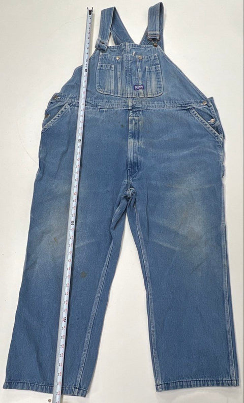 Vintage 90s Big Smith Denim Bib Overalls Indigo Workwear Sz 50x28