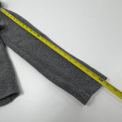 ett:twa Anthropologie Gray Faux Fur Collar Cardigan Sweater Jacket Women's S