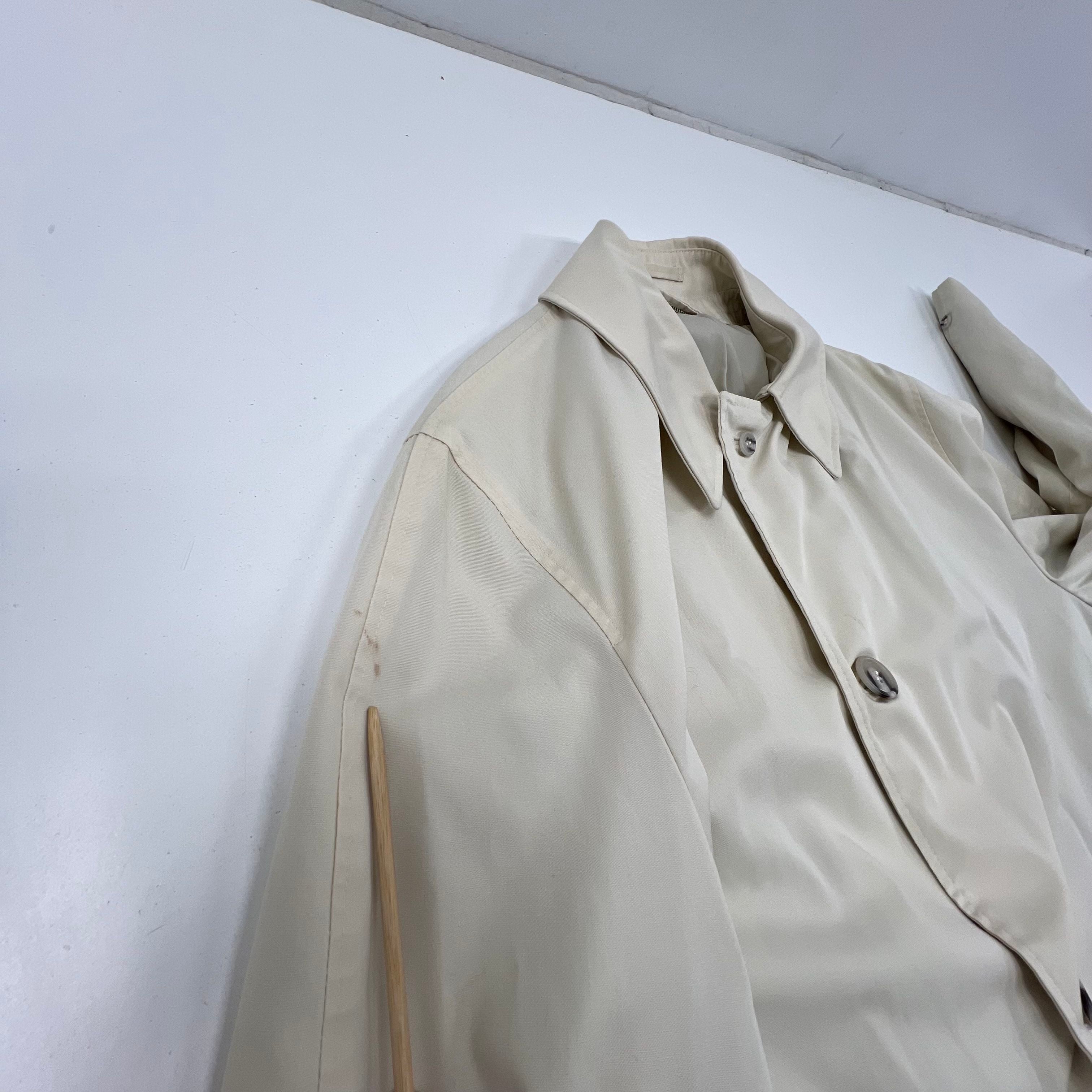 Vintage 70s Brent Cream Durable Press Car Coat Raincoat Jacket Men's Size M