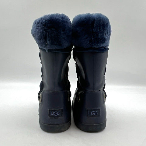 UGG Navy Blue Tall Snow Boots Shearling Women's Size 7