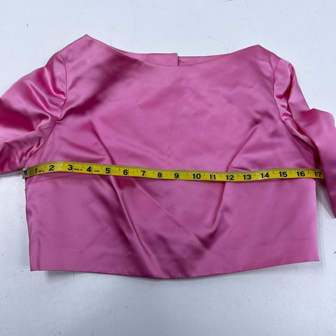 Vintage 60s T. & G. Bridal Women's Pink Satin Jacket & Headpiece Veils Set