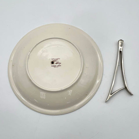 Vernon Kilns Lei Lani Plate Don Blanding Design 9.5" Center Hole with Stand