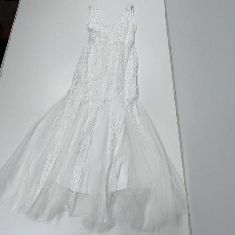 Faeriesty Ziya 3D Floral Applique Mermaid Wedding Dress Formal Gown Sz L