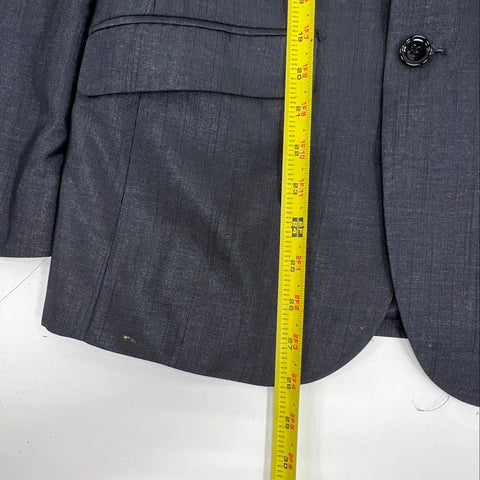 Lot of 2 Men's Italian Designer Suit Coat Blazer Jacket Black & Gray Wool