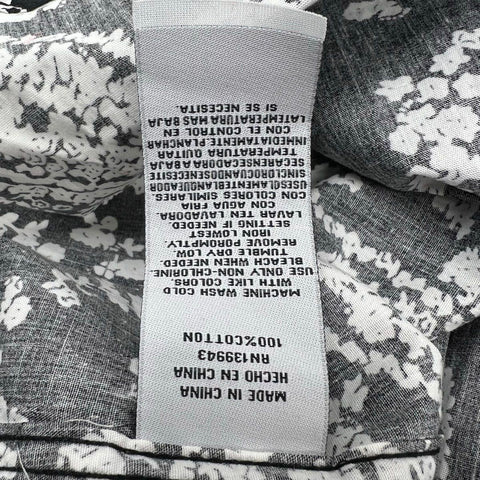 NWT Elie Balleh Black White Paisley Print Button Up Shirt Women's Size 10 S