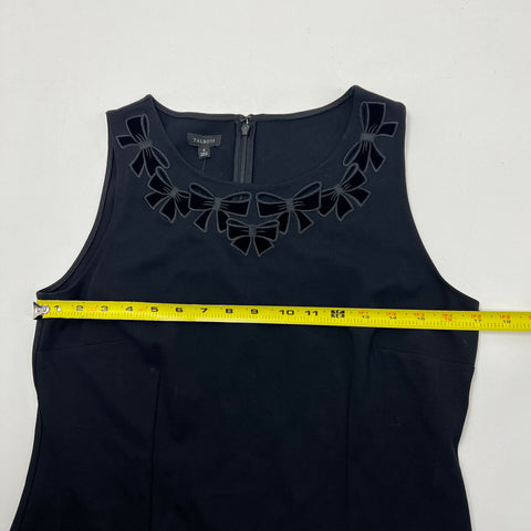 NWT Talbots Black Velvet Bow Cutout Neck Sheath Dress Women's Size 4