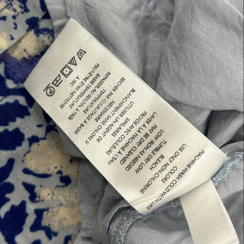 Anthropologie Blue Floral Modal Tiered Smocked Waist Maxi Dress Women's S