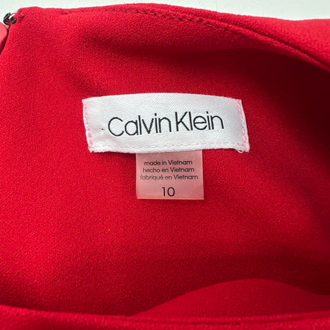 Calvin Klein CD9C1B55 Red Wide Leg Cutout Jumpsuit Women's 10 NWT