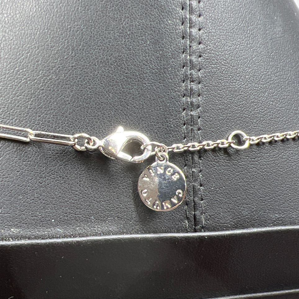 Vince Camuto Silver Tone Oval Pendant Chain Necklace