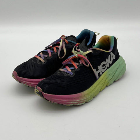 Hoka Rincon 3 Black Rainbow Multicolor Women's Running Shoes Size 9