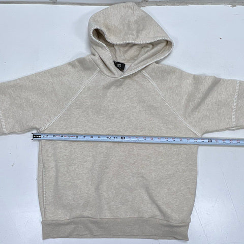 Ugg Women's Relaxed Whipstitch Fleece Hoodie Heather Oatmeal Cotton Blend Sz S