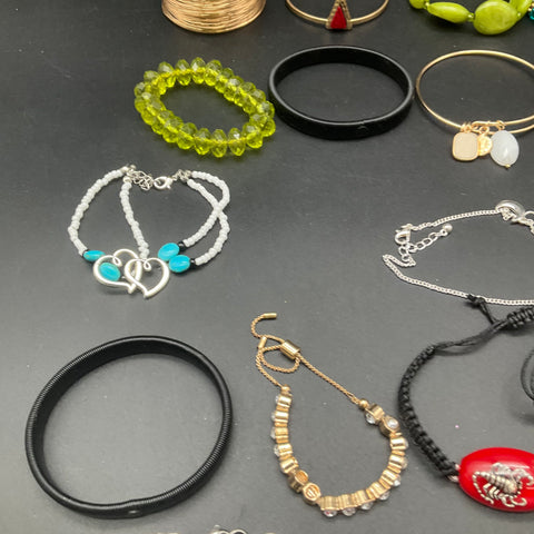 Costume Jewelry Bracelet Lot of 27 Beaded Cuff Bangle Macrame Byzantine Modern