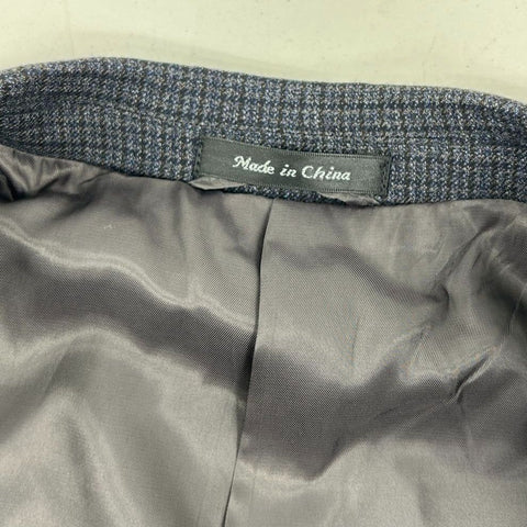 Lauren Ralph Lauren Gray Blue Houndstooth Wool Sport Coat Blazer Men's 48R