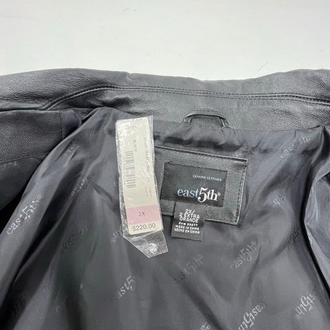 Vintage Y2K East 5th Women's Black Nappa Leather Blazer Jacket 2X NWT