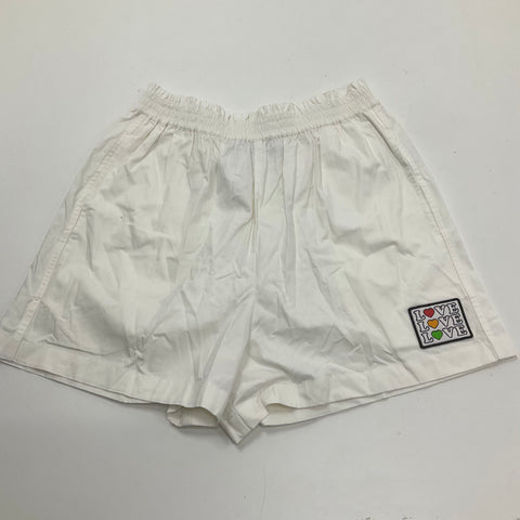 NWT Coach White Cotton Love Patch Elastic Waist Shorts Women's S/M C1844