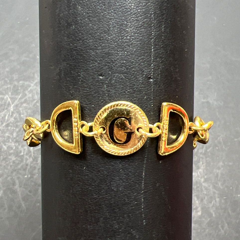Massi Initial G Gold Tone Chain Bracelet