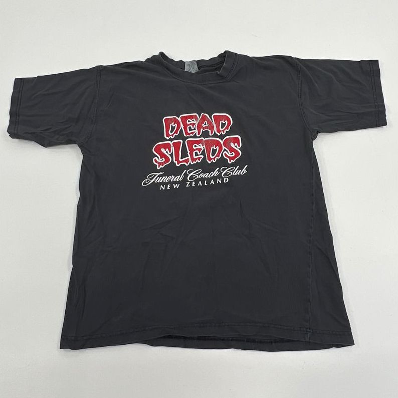 VTG Men's Grey Dead Sleds Funeral Coach Club Pallbearer T-shirt Goth Y2K - Large