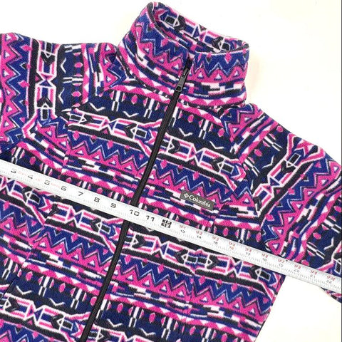 Columbia Women's Benton Springs Printed Full Zip Fleece Jacket Aztec Print Sz M