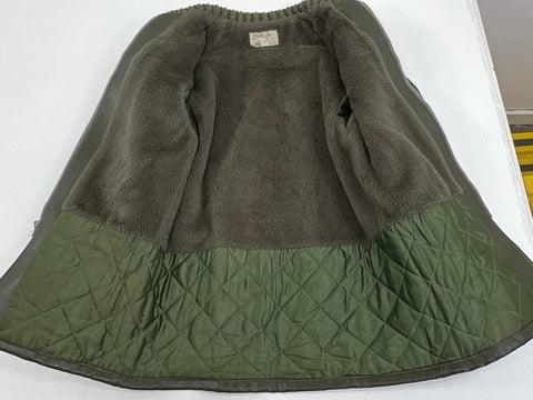 Vintage 70s Bolta Flex 400 Faux Leather Sherpa Lined Car Coat Jacket Sz L