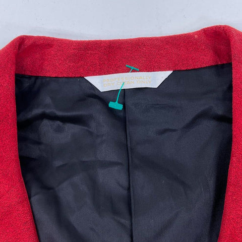 Vintage 80s Unbranded Red Suede Leather Blazer Jacket Sport Coat Men's 42