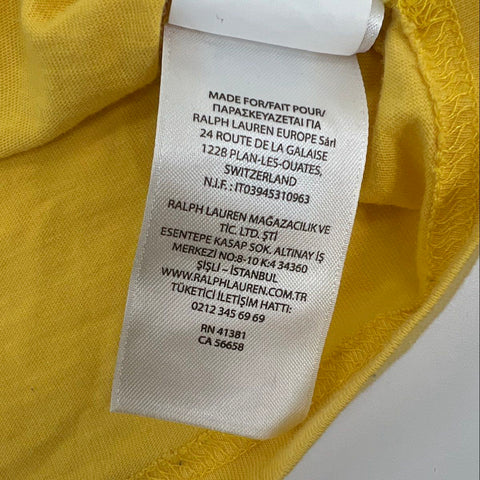 Polo Ralph Lauren Boys' Polo Bear T-Shirt Yellow Skier Graphic XL (18-20)