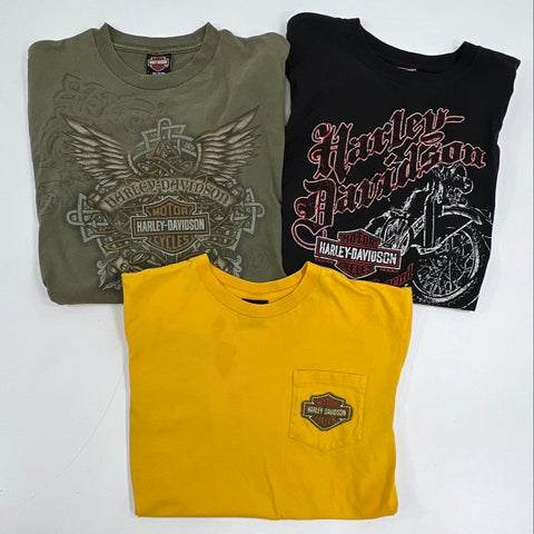 Harley-Davidson Lot of 3 Graphic Biker T-Shirts Grand Canyon Las Vegas Sz L