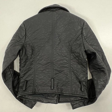 Victoria's Secret Black Faux Leather Moto Biker Jacket Womens XS NWD